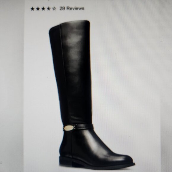 Michael Kors Finley Riding Boots. Black Leather. NIB. Size 9 - Picture 1 of 10